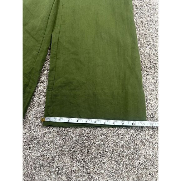 RHODE Penelope Pant Chive Womens Size 4 Green Wide Leg Culotte Linen Lagenlook - Picture 10 of 13